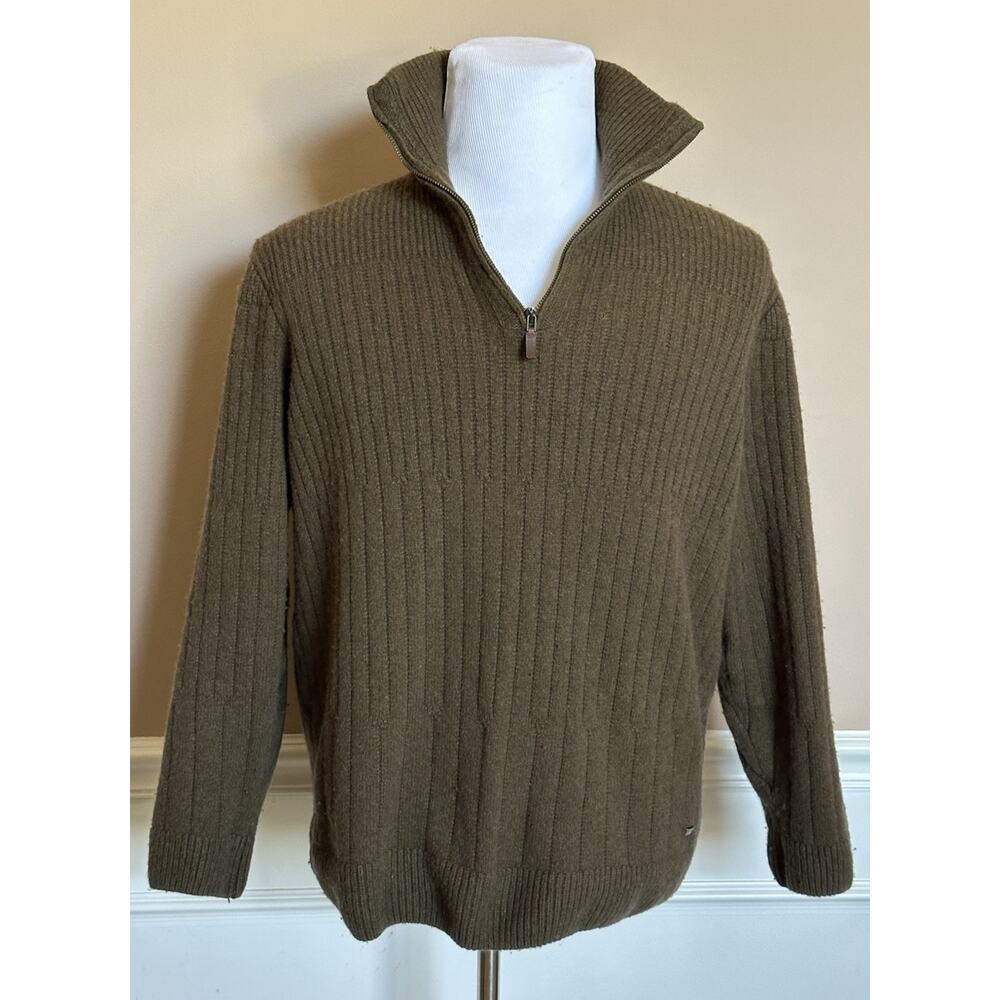 BOSS Hugo Boss Men's Green Wool/Cotton Sweater 2XL (Fits L-XL)